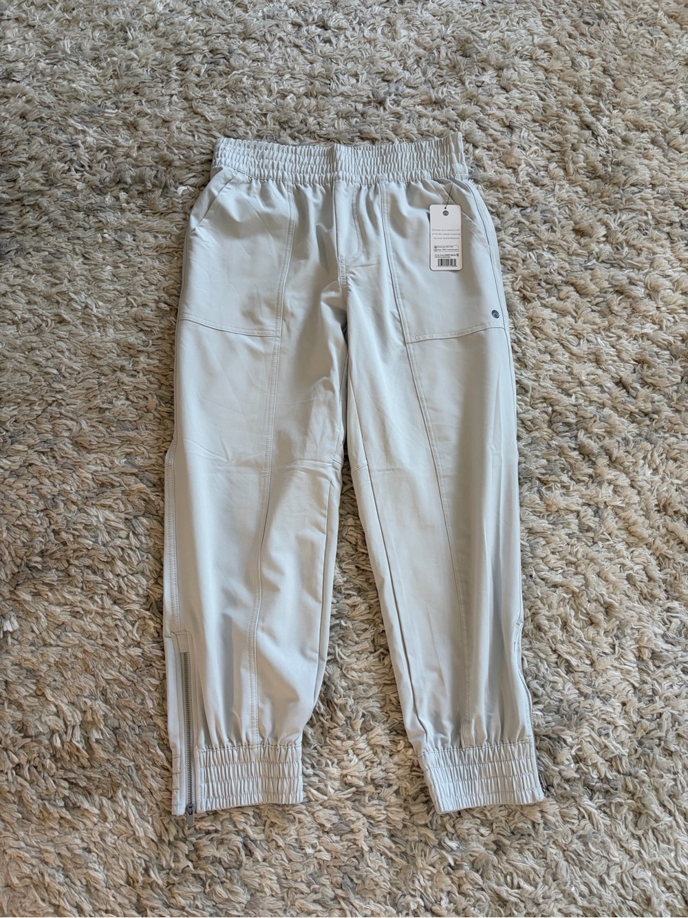 Apana Light Gray Elastic Waist Jogger Pants NWT - Picture 2 of 7